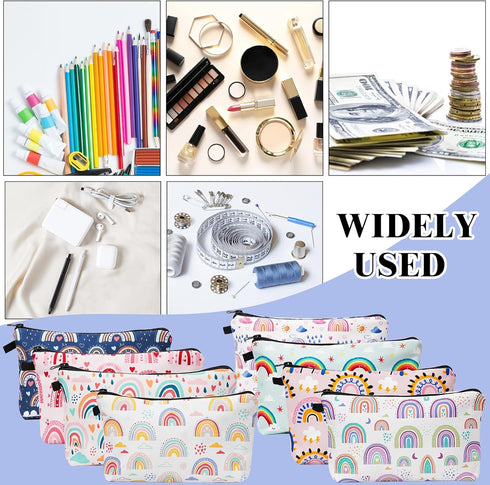 AUHOKY 8 Styles Makeup Bag Toiletry Pouch Waterproof Cosmetic Bag with Zipper Travel Packing Bag, Small Cosmetic Bag Accessory Organizer for Women...