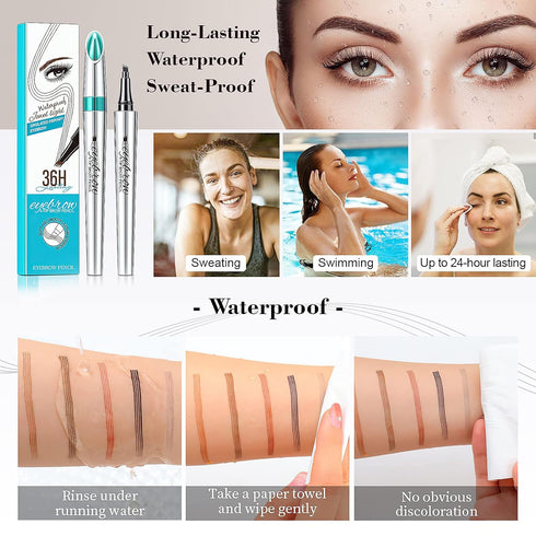 Eyebrow Pencil Eyebrow Microblading Pen - Eye Makeup Eyebrow Pen Micro 4 Point Brow Pen Lift & Snatch Eyebrow Microblading Pen Long-Lasting Waterp...
