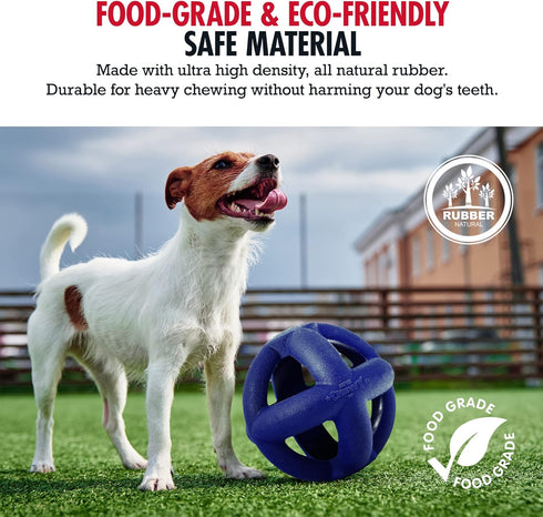 Tuff Pupper SuperChewy Tough Dog Cage Ball Toy Strong Natural Rubber | Great Dog Fetch Toy | Chew Toy for Dogs | Ultra Durable Chew Toy for Aggres...