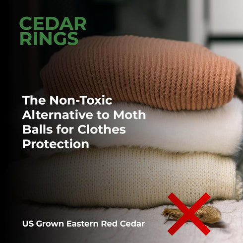 Cedar Rings for Clothes Storage – Stop Clothes Damage - 30 Fresh Cedar Rings to Protect Your Clothes...