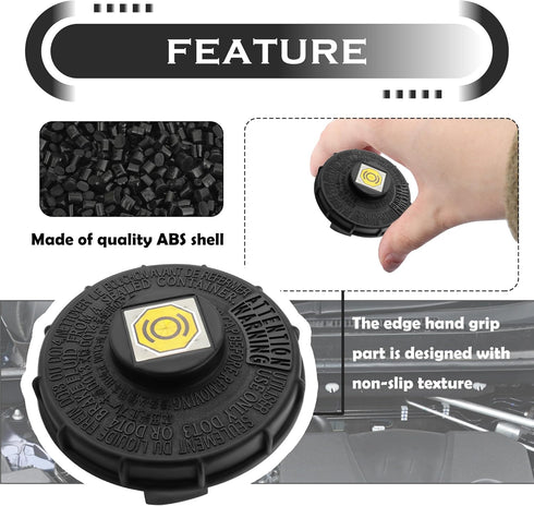 Brake Master Cylinder Cap,Brake Fluid Cap Replacement OEM#46662-SLE-J01,46662-SDC-A02,Brake Fluid Reservoir Cap Compatible with Honda Fit EV Accor...