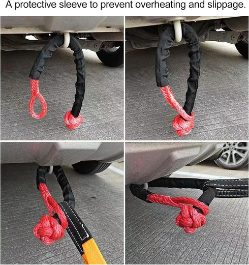 Chain Sleeve Winch Rope Protector, Fydun Polyester Winch Rope Protective Sleeve Black Winch Cover Universal for 5cm/1.97in Width Cable Line(1M)...