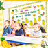 70 Pcs Summer Bulletin Board Decorations Set Tropical Pineapple Classroom Decor with Pineapple Honeycomb Ball Flamingo Palm Tree Flower Cutouts Bo...