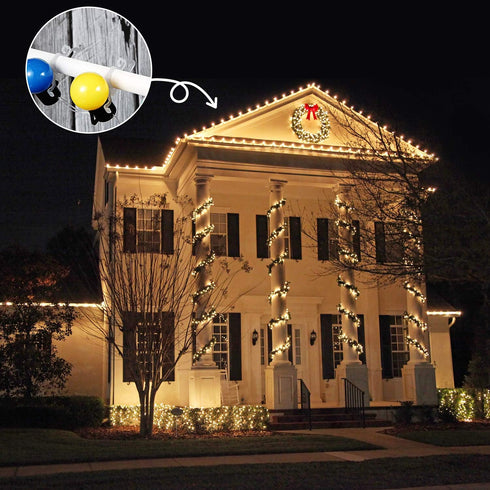 Blulu 120 Pcs Light Clips Hooks, Gutter Clips, Christmas Shingle Clips Outdoor, All Purpose Gutter Hooks Compatible with C9 C7 C6 for Roof, Roof R...