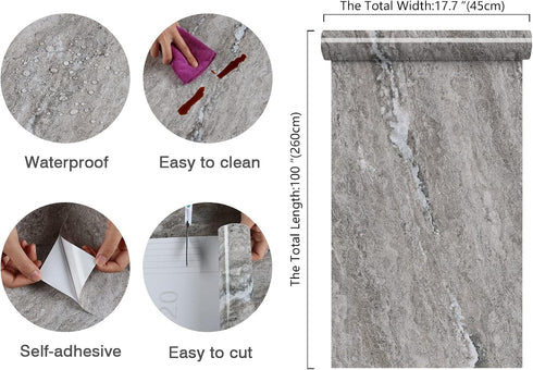 Marble Countertop Contact Paper 17.7x100 Inch Marble Wallpaper Peel and Stick Countertops for Kitchen Waterproof Removable Counter Top Stick Paper...