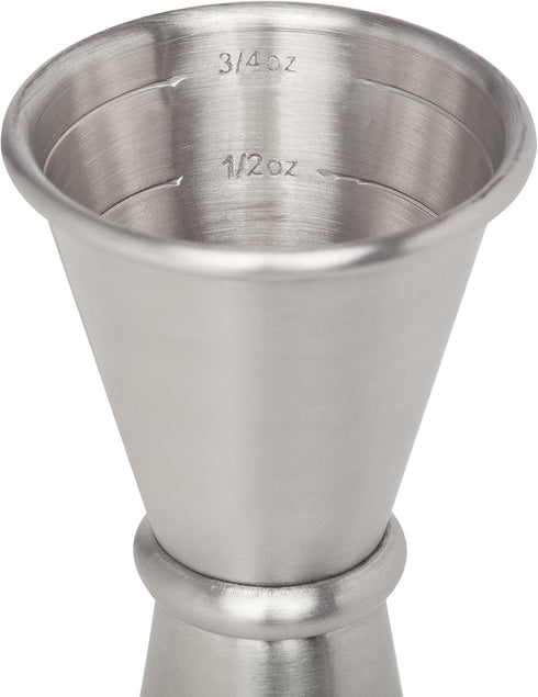 HIC Kitchen Bar Japanese-Style Double Cocktail Jigger, 18/8 Stainless Steel, 4.75-Inches, 0.5-Ounce to 2-Ounce...
