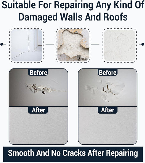 Drywall Repair Kit – 12 Pcs High Strength Aluminum Drywall Patch 3 Assorted Sizes with Scraper, Sand Paper & Gloves – Quick & Easy Solution Drywal...