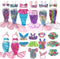 18-Inch Doll Clothing Accessories Sets - Different Mermaid Princess Costume Dress for Daughter Mother Friend Gift 35Pcs...