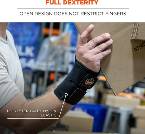 Ergodyne ProFlex 4010 Double-Strap Left Wrist Support, Black, Small...