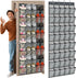 40 Large Over the Door Shoe Organizer Shoe Rack for Door Gray Mesh Pockets Hanging Shoe Organizer for Closet Shoe Holder Rack Behind Door Hanger H...