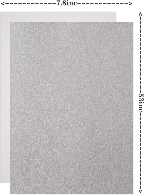 RAMYA Smooth Solid Color Faux Leather Sheets (7.8 "X53") PU Leather is Very Suitable for Making DIY Earrings, Making Crafts, Bows, Sewing (Silver)...