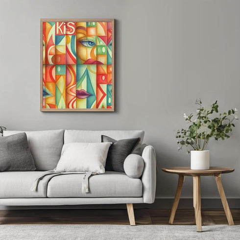 Posterizer 1 pcs-delicate geometric mosaic style colorful art -5-Romantic Art-Abstract & Modern Art-Gift for Couples boyfriend girlfriend Husband ...