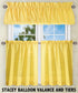 Ellis Curtain Stacey Sheer Tailored Tier Pair Curtains, 56" x 30", Yellow...