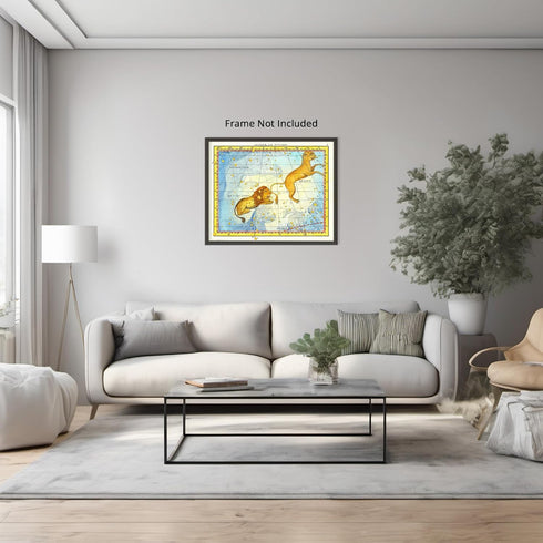 Posterizer 1 pcs-1776 star chart of the constellation Leo-Astrology & Zodiac Art-Astronomy & Celestial Art-Gift for Men Women Entrepreneur Teens- ...