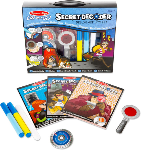 Melissa & Doug On the Go Secret Decoder Deluxe Activity Set and Super Sleuth Toy - Seek And Find Book, Kids Road Trip Essentials, Detective Kit, T...