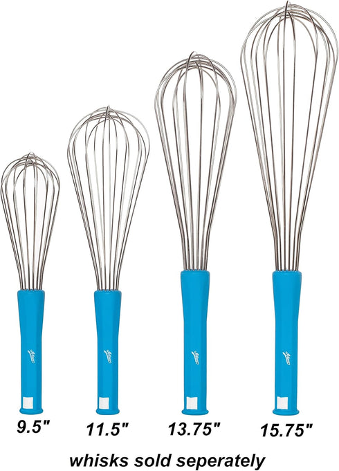 Ateco Professional 9.5-Inch Whisk, Stainless Steel Tines and Non-Slip Handle...