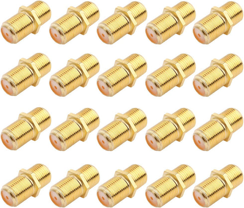 Coaxial Cable Connector F-Type RG6 Cable Extension Adapter (Pack of 20)...