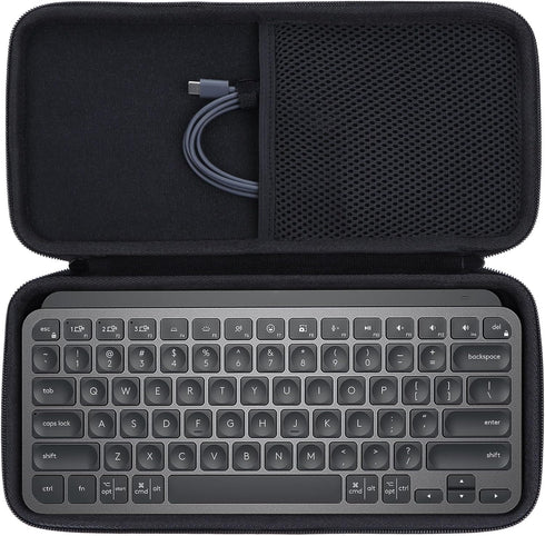 Hard Carry Case Compatible with Logitech MX Keys Mini Minimalist Wireless Illuminated Keyboard (Graphite Case)...