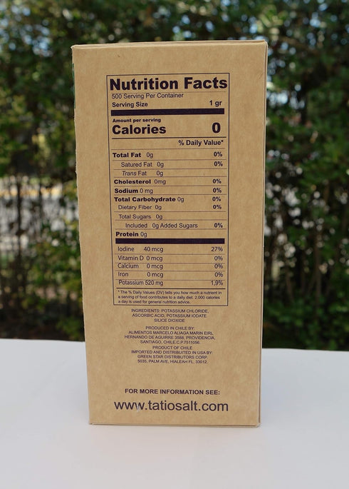 Tatio Salt 100% Natural, Sodium Free, Salt Substitute. Eco-Friendly Salt Shaker: 3.52 OZ -100gr...