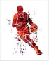 Summit Designs Watercolour Basketball Wall Art Prints - Particle Silhouette - Set of 4 (8 x 10) Poster Photos - Bedroom - Man Cave Decor...