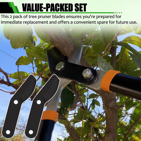 (2-Pack) Steel Replacement Blade for Fiskars Loppers - Compatible with PowerGear Bypass Lopper25" & 31" and 27" PowerGear 2 Bypass Loppers - Loppe...