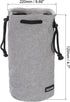 PATIKIL Soft Drawstring Lens Case, Lens Pouch Bag with Cotton Pad 4.7" OD Thick Fleece Cloth Camera Lens Bag for SLR Lens Water Cups, Grey...
