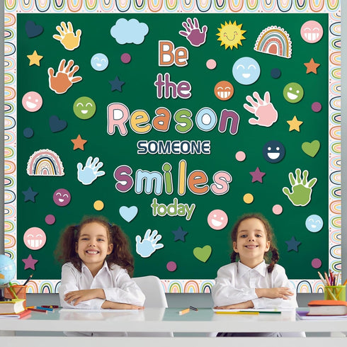Boho Welcome Back to School Classroom Bulletin Board Set for Elementary Decoration - Be The Reason Someone Smile Today Classroom Decors for Kinder...