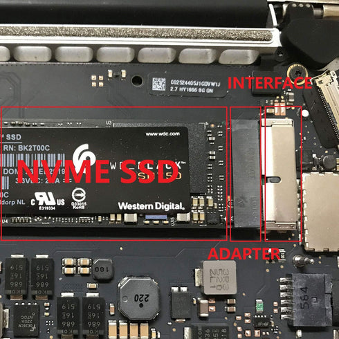 M.2 NVME SSD Convert Adapter for Upgraded MacBook Air Pro Retina Mid 2013-2017, NVME/AHCI SSD Upgraded Kit for A1465 A1466 A1398 A1502 - Standard ...