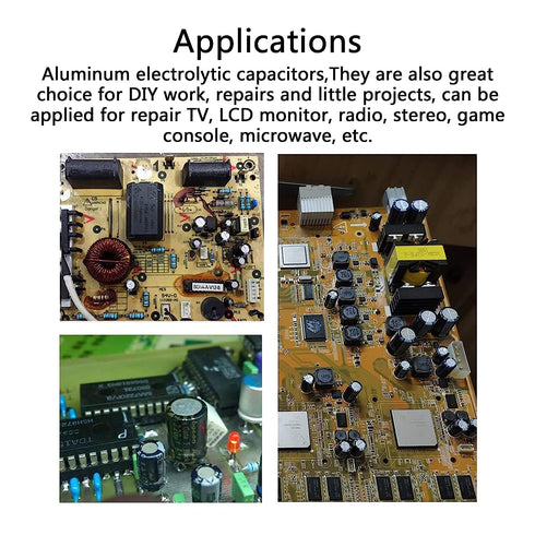 24Value 460Pcs 6.3V-50V Capacitor Assortment Box Kit DIP 1uF-1500uF High Frequency Aluminum Electrolytic Capacitors for Industrial Electrical and ...