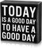 Positive Wood Sign Office Desk Decor 5x5 Inch Today Is a Good Day to Have a Good Day Wood Sign Motivational Desk Decor Cheerful Support Inspiratio...