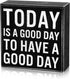 Positive Wood Sign Office Desk Decor 5x5 Inch Today Is a Good Day to Have a Good Day Wood Sign Motivational Desk Decor Cheerful Support Inspiratio...