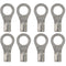 100Pcs Non-Insulated Ring Terminal,AWG16-14 Electrical Wire Crimp Connectors,#10 Stud O-Type Red Copper Crimp Terminals...