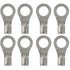 100Pcs Non-Insulated Ring Terminal,AWG16-14 Electrical Wire Crimp Connectors,#10 Stud O-Type Red Copper Crimp Terminals...