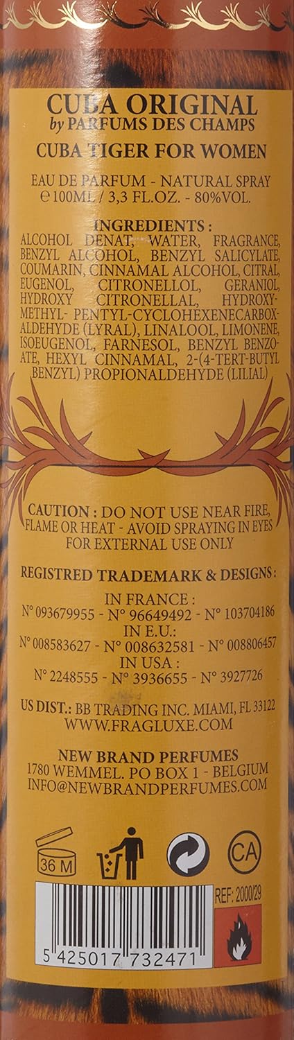 Cuba Jungle Tiger Cuba Eau De Parfum Spray for Women, 3.4 Ounce...