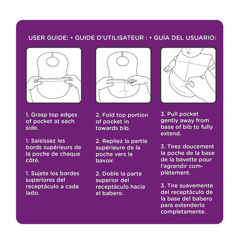 Sesame Street Large Disposable Bibs with Patented Crumb-Catcher, Leakproof Liner, and Reusable Fastener, Ages 6+ Months, 32 count...