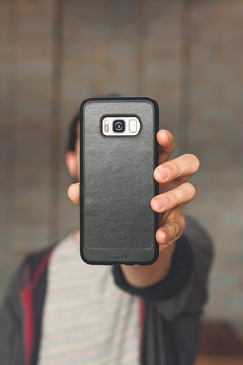 Mous - Case for Samsung Galaxy S8 Plus - Black Leather - Limitless 2.0 - Protective S8 Plus Case - Shockproof Phone Cover...
