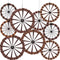 Outus 9 Pcs Wagon Wheel Decorations Paper Fans Wooden Wagon Wheels Wall Decor Western Hanging Paper Fans for Wild West Western Cowboy Themed Class...
