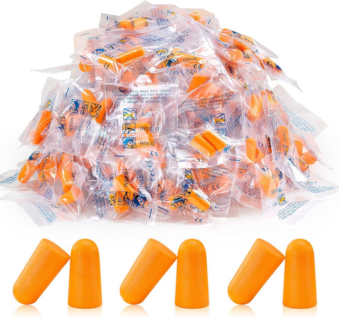 100 Pairs Earplugs for Noise Canceling Ear Plugs for Sleep Work Snoring Sound Canceling Blocking Construction Loud Noise Reducing Soft Foam Earplu...