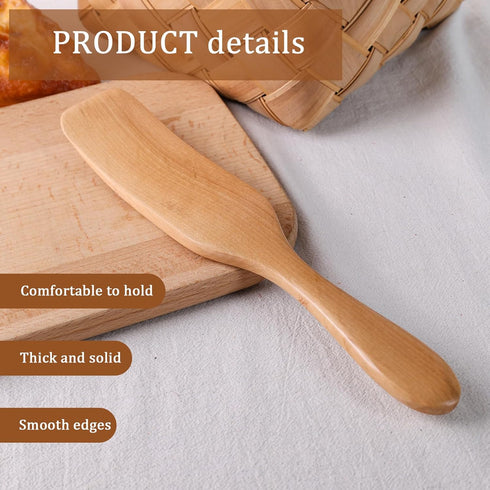 HANSGO Wooden Sourdough Spatula, Spurtle for Sourdough Starter 11" Natural Wooden Kitchen Utensil for Spreading Cooking Mixing Non Stick Cookware...