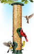 Gray Bunny Metal Bird Feeder, 4-Port Wild Bird Feeders for Outdoors Hanging, Heavy Duty Chew-Proof and Rust-Proof Tube Bird Feeder, 15 Inches...