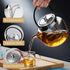 Unbreakable Glass Teapot with Infuser and Lid 1200ml/42.2oz,Heat Resistant Borosilicate Glass Tea Kettle for Blooming Loose Leaf Tea,Mike,Coffee,S...