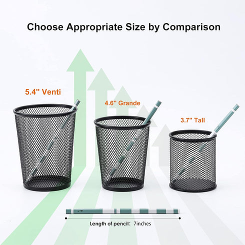 MaxGear Pen Holder for Desk, Premium Mesh Metal Pencil Holder Pen Cup Marker Holder Makeup Brush Holders, Desk Accessories & Workspace Organizers ...