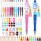 Colarr 12 Sets Christmas Beadable Pens Bulk Halloween Bead Pens with Colorful Beads Tassels Clasps and Beaded Pens DIY Pens Making Kit for Women K...