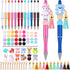 Colarr 12 Sets Christmas Beadable Pens Bulk Halloween Bead Pens with Colorful Beads Tassels Clasps and Beaded Pens DIY Pens Making Kit for Women K...