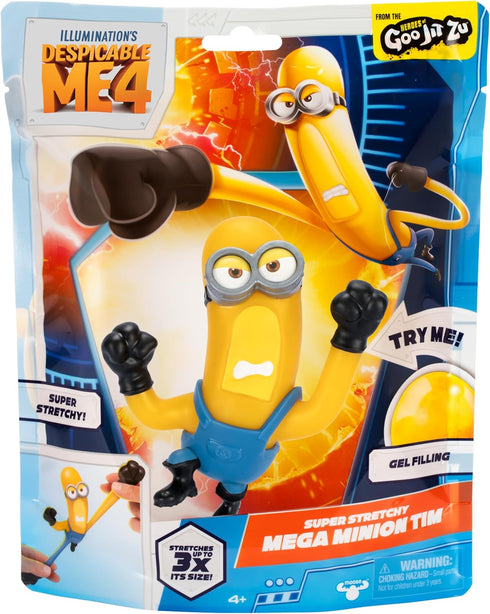 Minions Despicable ME 4 Super Stretchy Mega Tim | Heroes of Goo JIT Zu Action Figure Toys | Unique Gel Filling | Stretch him up to 3 Times his Siz...