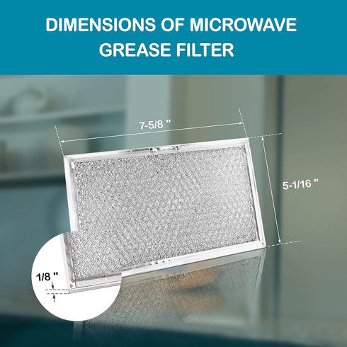 Frigidaire 5304464105, 5304509444, 5304478913 Microwave Grease Filter 5-1/16 x 7-5/8 x 1/8 Inches (Packed in Box) (4-Pack)...