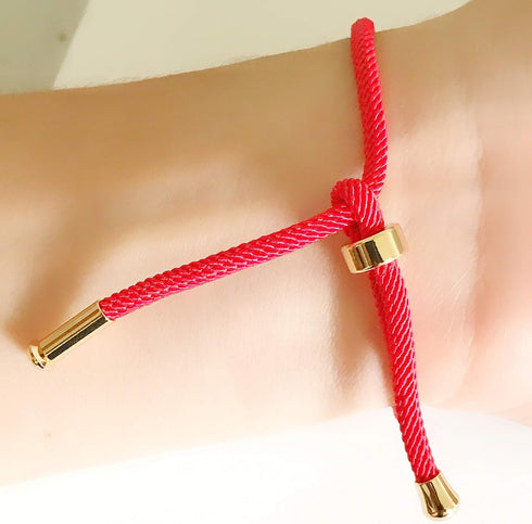 18K Gold Plated Saint Benedict Red String Bracelet Adjustable Charm Evil Eye & Dainty Genuine Azabache Hand...