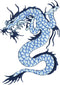 Fierce Blue Dragon - Embroidered Iron On or Sew On Patch...