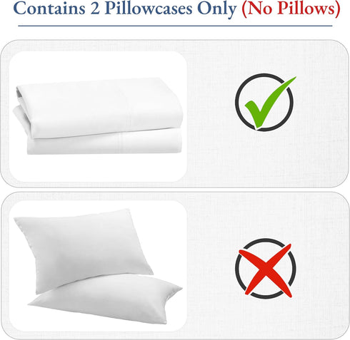 Heirloom Soft, Smooth & Thick Certified 800 Thread Count 100% Cotton Sateen is Superior to Egyptian Cotton Claims, 2 White Standard Pillowcases Fi...