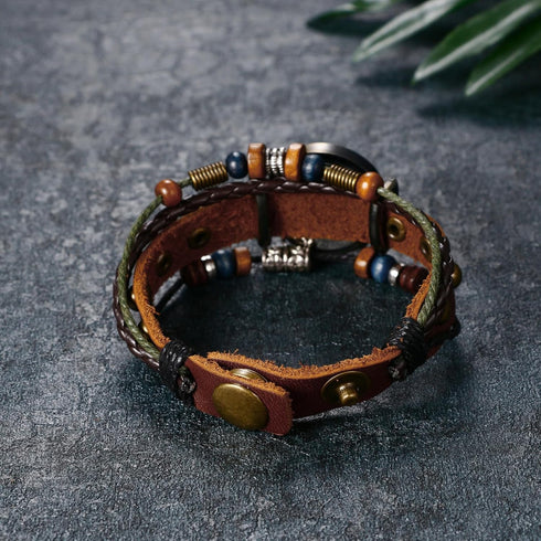 Lancardo Women's Braided Leather Straps Butterfly Charm Bracelet Bangle Watches Quartz Business Casual Wrist Watch Friendship Anniversary Hallowee...